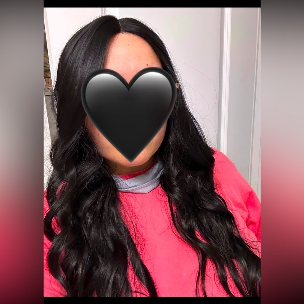 Black lace front wig glueless 26 inches wavy